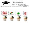 2026 Graduation Cupcake Toppers - 36 Pcs Glitter Graduation Party Decorations with 2026 Signs, Grad Cap & Diploma Picks for 2026 Senior Graduation Party Cake Decor (Red and Green) view 2