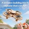 DIY Wooden Drone Model Kit, DIY Wooden Building Blocks Flying Toys Assembled Kit,Remote Control Aircraft Training Rc Drone Quadcopter, Creative Building Models for Kids and Adults (2Set) view 2