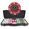Playzaic 500-count Jupiter Club 43mm Oversize Casino Clay Poker Chip Set | 11-gram XL Chips in Locking Protective Case | 100% Clay Luxury Feel for Home Cash Games & High Stakes Tournaments view 1