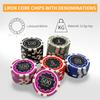 300 Chips Professional Poker Chip Set with Aluminum Case, 11.5 Gram Composite Clay Chips, 2 Decks of Cards, 5 Dice & Dealer Button - Perfect for Texas Holdem, Blackjack, Casino Night (300 pcs) view 4