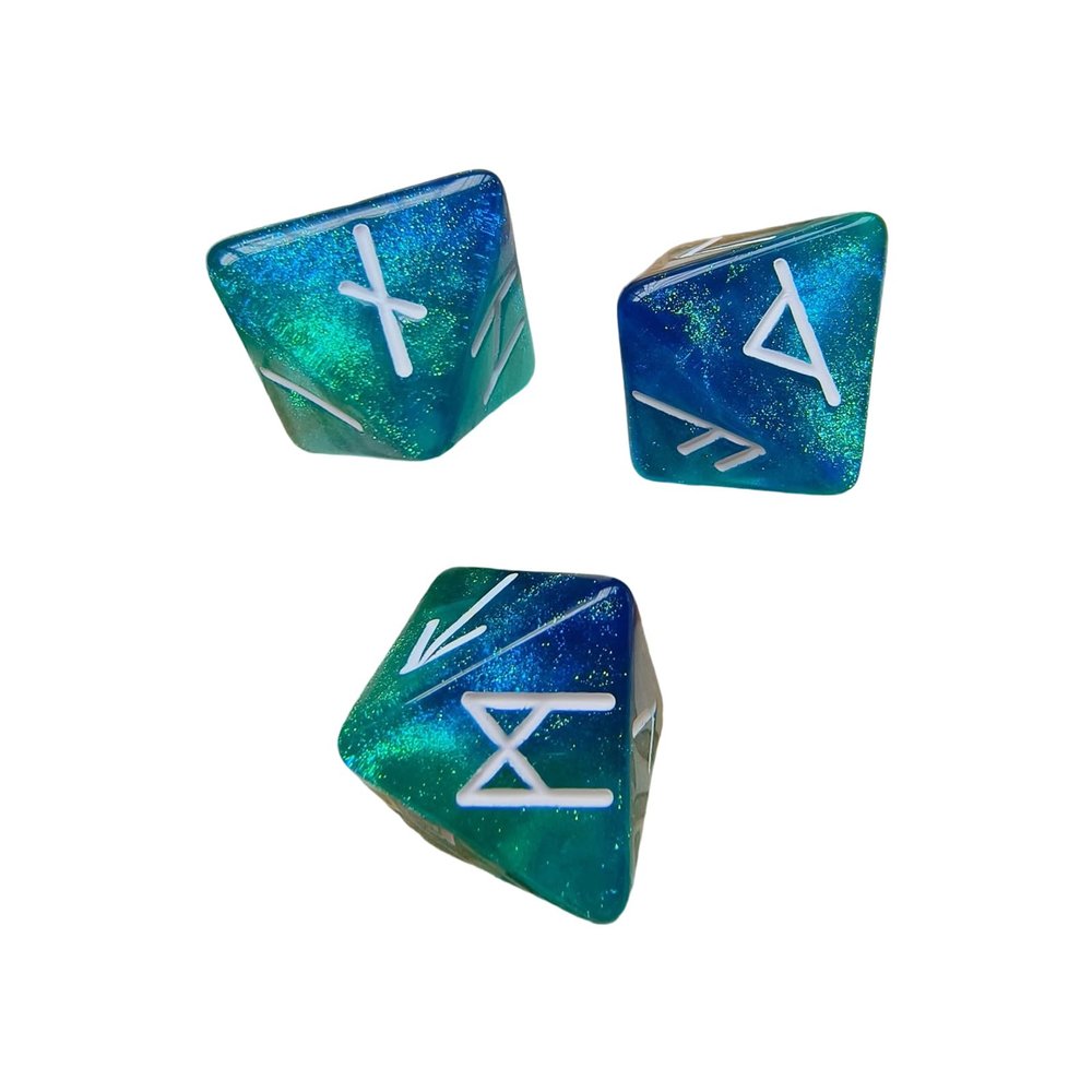 3pcs Mystical Divination Dices 8-Sided Astrologys Learning Prediction for Tabletop Game Collector Double Color Game