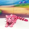 3D Printed Tiger, Animal Creature Tigers and Leopards 6.5 Inches Articulated Fidget Animal for Home Office Executive Desk Decoration AT001-ASL001 (1pc Pink Tiger) view 1