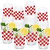 HYMENEX 50Pcs Red and White Checkered Cups, 12oz Red Checkered Disposable Clear Plastic Cups Gingham Party Cup for Wedding Valentines Home Supplies Birthday Party Decorations view 1