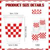 HYMENEX 50Pcs Red and White Checkered Cups, 12oz Red Checkered Disposable Clear Plastic Cups Gingham Party Cup for Wedding Valentines Home Supplies Birthday Party Decorations view 3