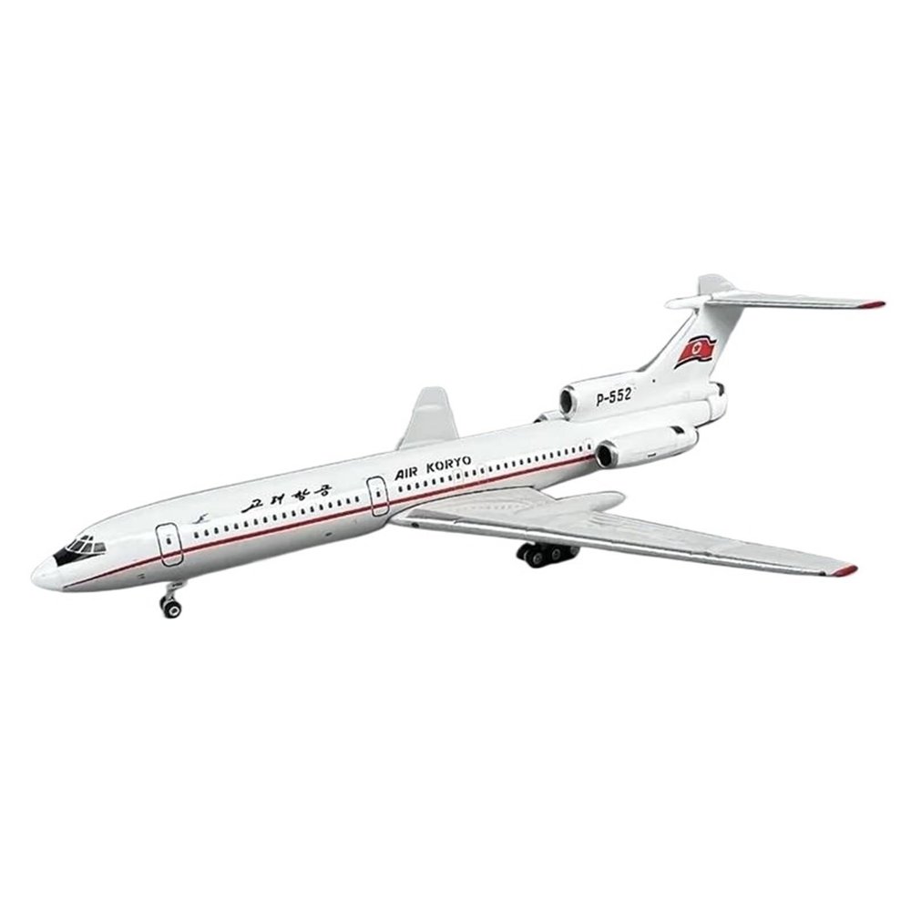 Flying Airplane Model 1/400 Scale Tupolev TU-154B P-552 Air Koryo Airlines Diecast Alloy Aircraft Airplane Plane Model Toy Aviation Airbus