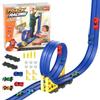 Flexible Race Track For Kids,15 Ft Flex Race Car Ramp Track with Suction Cups,Birthday Gifts for Boys Girls Ages 3+,Rolls Up Portable DIY Racetrack Compatible with Diecast 1/64th Cars Model (BLUE) view 1