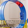 Flexible Race Track For Kids,15 Ft Flex Race Car Ramp Track with Suction Cups,Birthday Gifts for Boys Girls Ages 3+,Rolls Up Portable DIY Racetrack Compatible with Diecast 1/64th Cars Model (BLUE) view 3