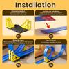Flexible Race Track For Kids,15 Ft Flex Race Car Ramp Track with Suction Cups,Birthday Gifts for Boys Girls Ages 3+,Rolls Up Portable DIY Racetrack Compatible with Diecast 1/64th Cars Model (BLUE) view 4