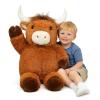 35" Giant Highland Cow Stuffed Animal, Cuddly Scottish Cattle Plush Pillow, Soft Huggable Buddy, Cute Cow Room Decor, Extra Large Plush Toy Gift for Kids Teens Adults Birthday Easter Graduation view 1