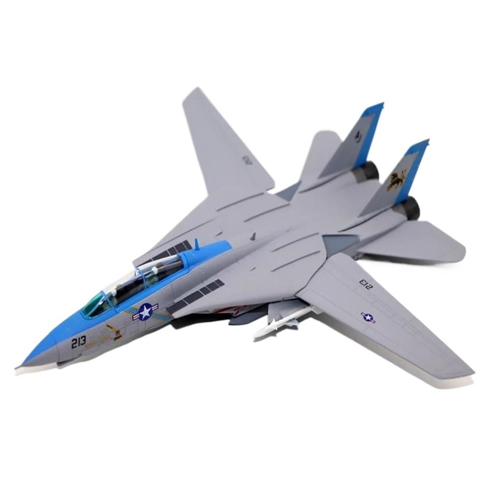 Flying Airplane Model 1/100 Scale F-14D Tomcat Navy VF-213 Black Lions Final F-14 Cruise 2006 Fighter Aircraft Diecast Models for Collection Aviation Airbus
