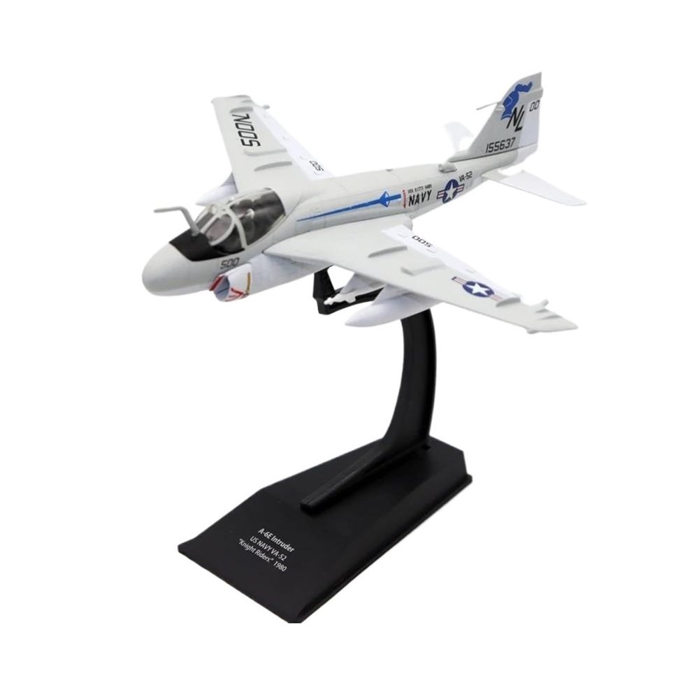 Flying Airplane Model 1/100 A-6E Intruder US Navy VA-52 1980 Fighter Diecast Alloy Simulation Aircraft Model for Collection Gift Aviation Airbus