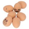 7pcs Fake Eggs Rubber Lifelike Elastic Expression Pattern Artificial Bouncing Ball Eggs for Kitchen Food Toy view 3