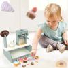 ToysCentral Basics Kids Coffee Maker Toy, Wooden Role Play Set with Dessert and Afternoon Tea Accessories, for Children Imaginative Play view 3