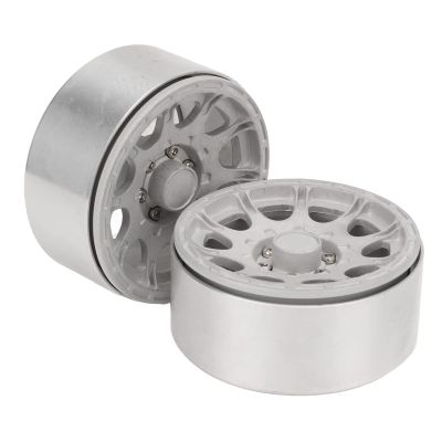 2Pcs 1.9 Inch Wheel Hub, Aluminum Alloy Beadlock Wheels Rim Hubs for Axial Scx10 RC Car, CNC Machined High Wear Resistance 1.9 Inch Beadlock Wheel Hub with 12mm Hex Driver, Perfect (Silver)