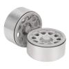 2Pcs 1.9 Inch Wheel Hub, Aluminum Alloy Beadlock Wheels Rim Hubs for Axial Scx10 RC Car, CNC Machined High Wear Resistance 1.9 Inch Beadlock Wheel Hub with 12mm Hex Driver, Perfect (Silver) view 1