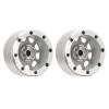 2Pcs 1.9 Inch Wheel Hub, Aluminum Alloy Beadlock Wheels Rim Hubs for Axial Scx10 RC Car, CNC Machined High Wear Resistance 1.9 Inch Beadlock Wheel Hub with 12mm Hex Driver, Perfect (Silver) view 2
