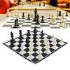 International Chess Set 32pcs Complete Chessmen Plastic Portable Foldable Chess Game for Kids Adults Travel Home School Black White 39.5x39.5cm view 4