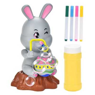 Bubble Maker - Leak-Proof Bunny Design Blower | DIY Painting Easter Bunny Bubble Machine | for Kids Outdoor Activities Birthday Wedding Easter Party Favors Basket Stuffers