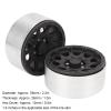 2Pcs 1.9 Inch Wheel Hub, Aluminum Alloy Beadlock Wheels Rim Hubs for Axial Scx10 RC Car, CNC Machined High Wear Resistance 1.9 Inch Beadlock Wheel Hub with 12mm Hex Driver, Perfect (Black) view 2