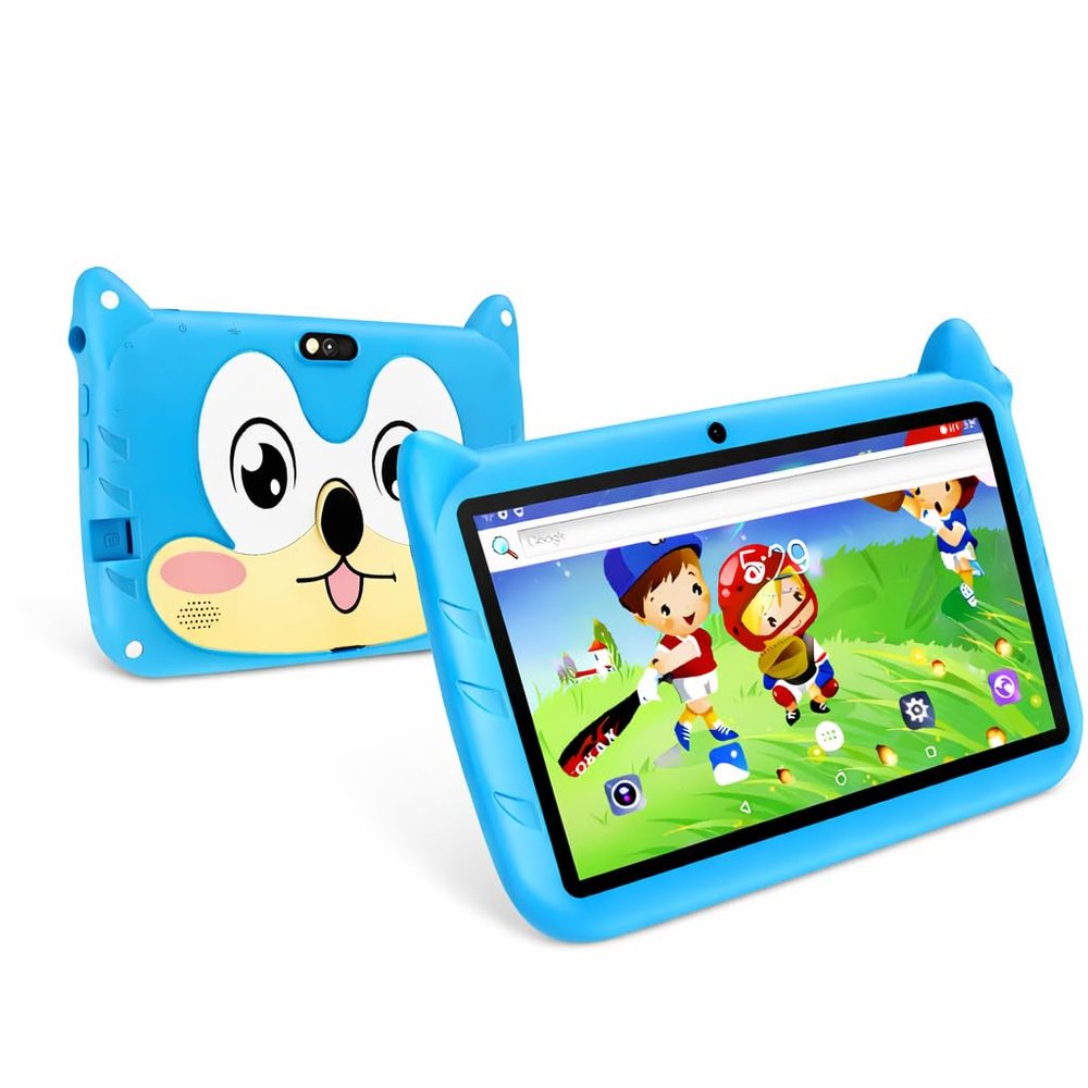 7 Inch Kids Tablet Android 13, WiFi Tablet for Children, 4GB RAM 64GB Storage, Dual Camera, Parental Control, Learning & Entertainment Tablet for Kids (Blue)