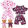 Civaner 2 Sets Valentine Heart Bear Clothes Outfit, Fit Most 12-16 Inch Bears Stuffed Animal Pajamas Plushie Clothes for Stuffed Animals, Pre-Kindergarten Gifts view 1