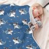 WIFIU Cool Shark Sunglasses Cartoon Baby Boys Girls Blanket 30x40 in, Soft Receiving Swaddling Nursery Blankets for Newborn Infant Toddler view 4