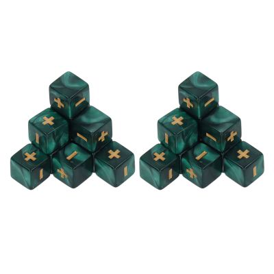 16mm Math Operation Dice Set 20Pcs Educational Classroom Teaching Supplies Plastic Calculation Dice for Kids Teachers Homeschooling (Green)