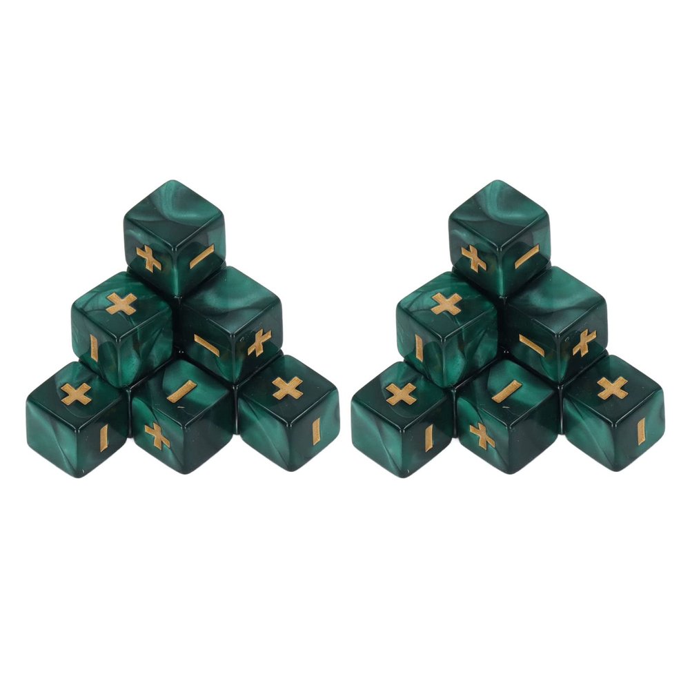 16mm Math Operation Dice Set 20Pcs Educational Classroom Teaching Supplies Plastic Calculation Dice for Kids Teachers Homeschooling (Green)