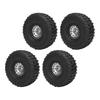 4PCS 1.9 Inch RC Crawler Rubber Tires, Replacement for SCX10 1/10 RC Car, 12 Hole Aluminum Alloy Wheels with Excellent Grip, Off Road Terrain Tires for RC Crawler Vehicles (Silver) view 2