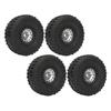 4PCS 1.9 Inch RC Crawler Rubber Tires, Replacement for SCX10 1/10 RC Car, 12 Hole Aluminum Alloy Wheels with Excellent Grip, Off Road Terrain Tires for RC Crawler Vehicles (Silver) view 3