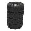 4PCS 1.9 Inch RC Crawler Rubber Tires, Replacement for SCX10 1/10 RC Car, 12 Hole Aluminum Alloy Wheels with Excellent Grip, Off Road Terrain Tires for RC Crawler Vehicles (Silver) view 4
