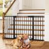 Cumbor 30-54" Extra Wide Baby Gate for Stairs, Dual Lock & Self-Closing Dog Gate Indoor, Easy Install Pet Gate for Doorways, Hallways & Kitchen, Easy Walk Thru Safety Proofing for Babies & Pets, Black view 1