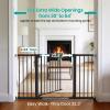 Cumbor 30-54" Extra Wide Baby Gate for Stairs, Dual Lock & Self-Closing Dog Gate Indoor, Easy Install Pet Gate for Doorways, Hallways & Kitchen, Easy Walk Thru Safety Proofing for Babies & Pets, Black view 2