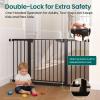 Cumbor 30-54" Extra Wide Baby Gate for Stairs, Dual Lock & Self-Closing Dog Gate Indoor, Easy Install Pet Gate for Doorways, Hallways & Kitchen, Easy Walk Thru Safety Proofing for Babies & Pets, Black view 3