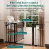 Cumbor 30-54" Extra Wide Baby Gate for Stairs, Dual Lock & Self-Closing Dog Gate Indoor, Easy Install Pet Gate for Doorways, Hallways & Kitchen, Easy Walk Thru Safety Proofing for Babies & Pets, Black view 4