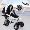 JIYIAN White,A,Stroller Tricycle with Rotating Seat & Lie-Flat Recline, Convertible Push Bike, Parent Facing, Large Storage Basket, Anti-Tip Design view 2