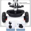 JIYIAN White,A,Stroller Tricycle with Rotating Seat & Lie-Flat Recline, Convertible Push Bike, Parent Facing, Large Storage Basket, Anti-Tip Design view 4