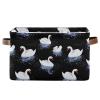 Aslsiy Storage Basket White Crowned Swans Blue (3) Nursery Bins Baby Canvas Box Clothes Shelf Basket Laundry Hampers 1 Pcs view 1