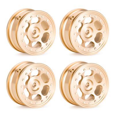 0.7 Inch Brass Wheel Rim Hub Set for 1/30 RC Crawler Car AXIAL SCX30 Ford Bronco 4X4 SCX30 Jeep Wrangler JLU 4X4 Upgrade (A)