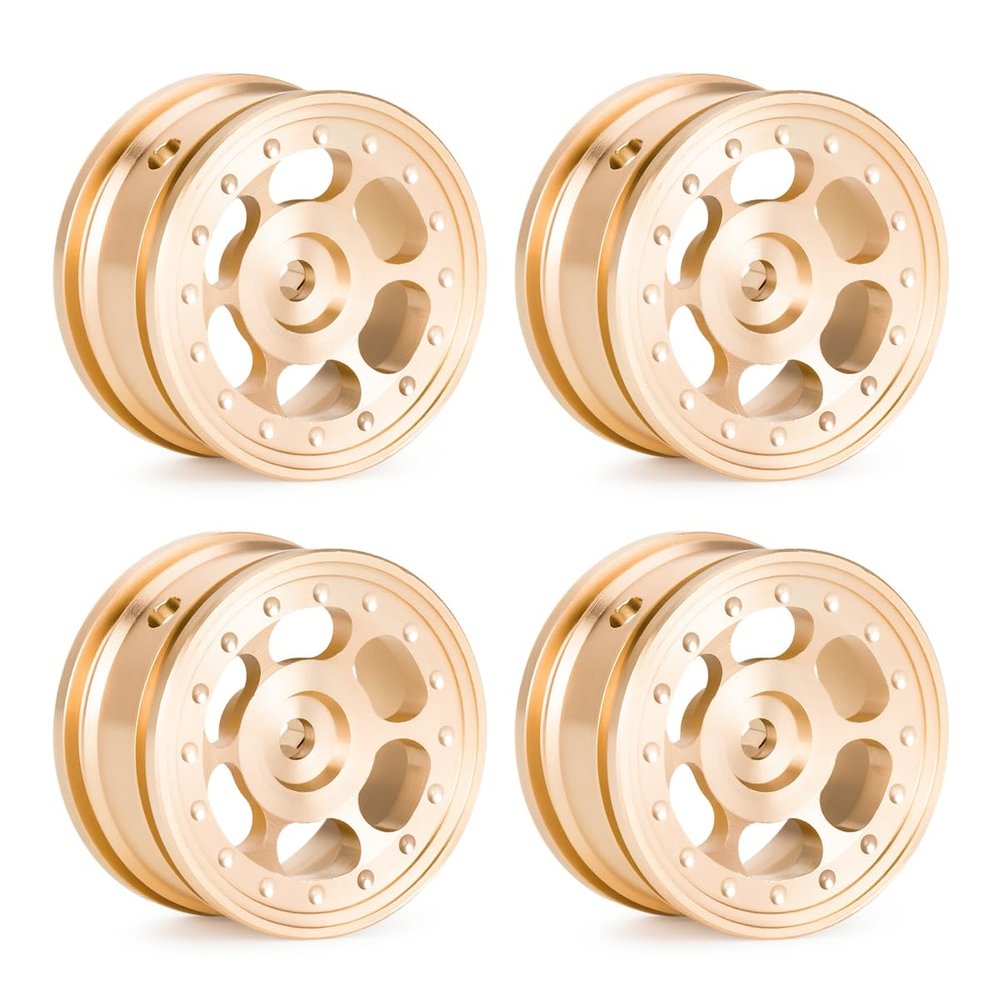 0.7 Inch Brass Wheel Rim Hub Set for 1/30 RC Crawler Car AXIAL SCX30 Ford Bronco 4X4 SCX30 Jeep Wrangler JLU 4X4 Upgrade (A)