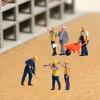 getuse 1/64 Scale Construction Workers Figures (6-Piece Set) - Hand-Painted Resin Model Figures for Diorama & Scene Layout, Style B view 2