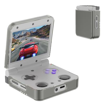 case for Miyoo Flip/Miyoo Flip V2, PC Hard Protective case  360 Scratch-Resistant,Shockproof & Dirt-Resistant (Transparent Gray)