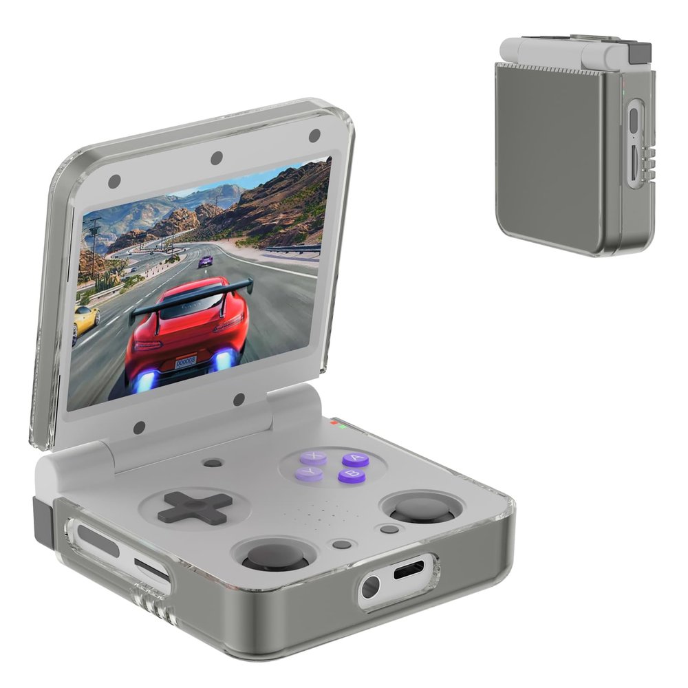 case for Miyoo Flip/Miyoo Flip V2, PC Hard Protective case 360 Scratch-Resistant,Shockproof & Dirt-Resistant (Transparent Gray)