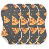 Emelivor Pizzas Cute Black Print Muslin Burp Cloths for Baby Super Soft Baby Burp Cloths Set of 4 Absorbent Baby Washcloths Burp Bibs Towel Spit Up Burping Rags for Newborn Boys Girls view 1
