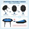 PeakPursuit 8-Player Foldable Poker Table, Protable Blackjack Texas Holdem Table with Padded Rails  Stainless Steel Cup Holders, Octagon Casino Table for Blackjack, Family Games, Club (Blue) view 4