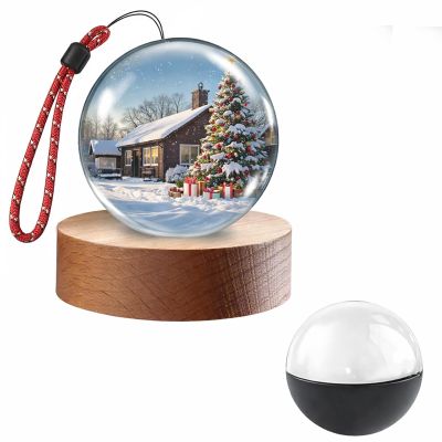Denash Memory Sphere Lamp, 2.7 Inch Crystal Ball Video Player with 3D Display and Uploadable Media, Personalized Gift for Anniversary Birthday (Black)