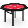 8-Player Foldable Poker Table, Protable Blackjack Texas Holdem Table with Padded Rails  Stainless Steel Cup Holders, Octagon Casino Table for Blackjack, Family Games, Club (Red) view 1