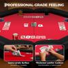 8-Player Foldable Poker Table, Protable Blackjack Texas Holdem Table with Padded Rails  Stainless Steel Cup Holders, Octagon Casino Table for Blackjack, Family Games, Club (Red) view 3
