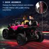 24V Ride On Toys for Big Kids, 2 Seater Side by Side Ride On UTV Car for Kid, 4WD Off-Road Truck with EVA Tire Wheels, 3 Speeds Vehicle, LED Lights, 4 Shock Absorbers, Bluetooth, Music & Horn, Pink view 4