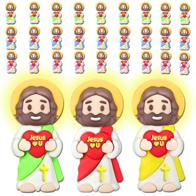 200PCS Loving Heart Little Jesus Figurines in Bulk, Baby Mini Jesus Loves You Figures, Small Jesus Toys, Religious Party Favors for Easter Egg Fillers, Christian Pocket Prayer Toys, Church Gift
